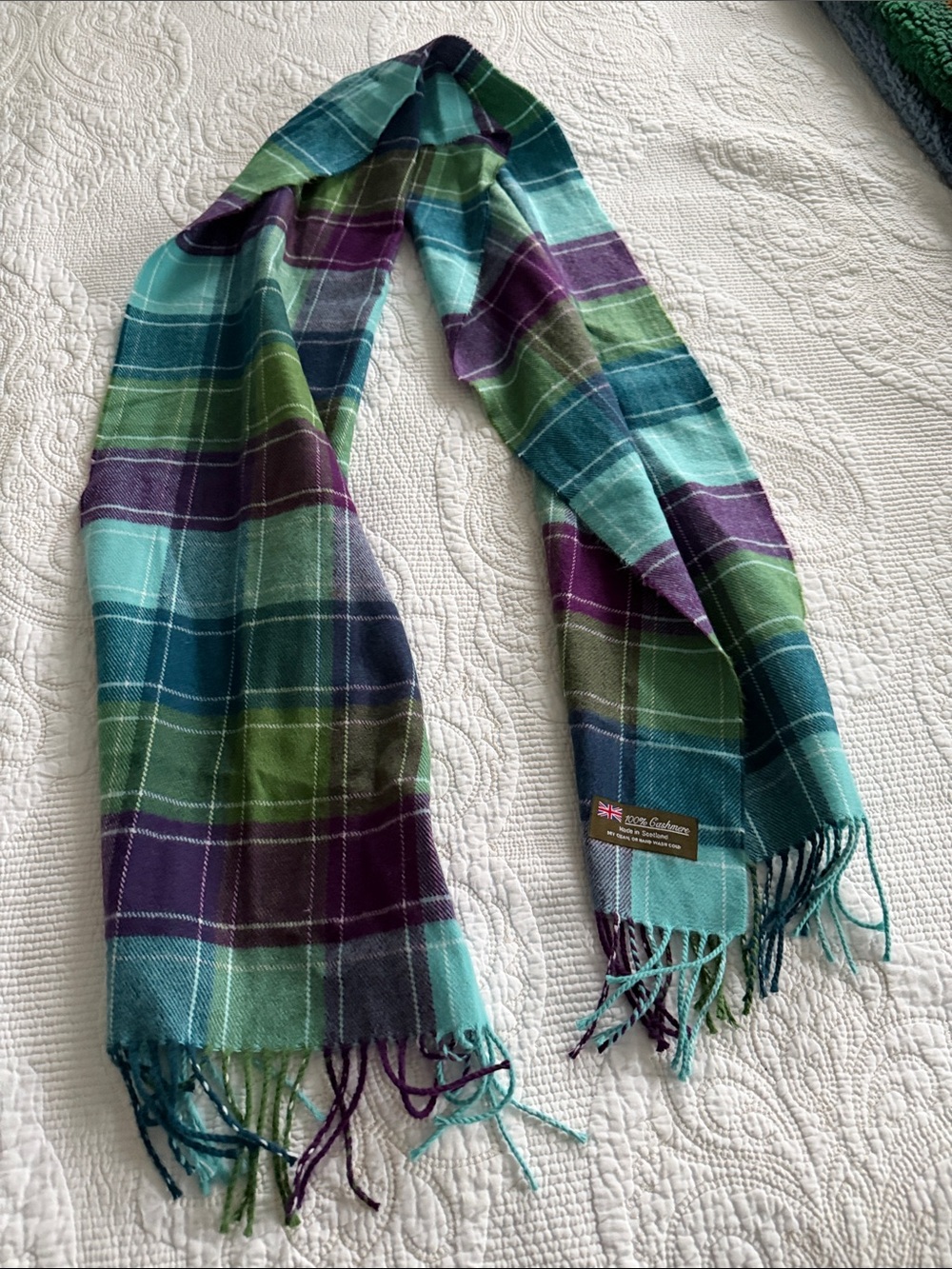 Isle of Skye Tartan Cashmere Scarf Made in Scotland Highland Plaid